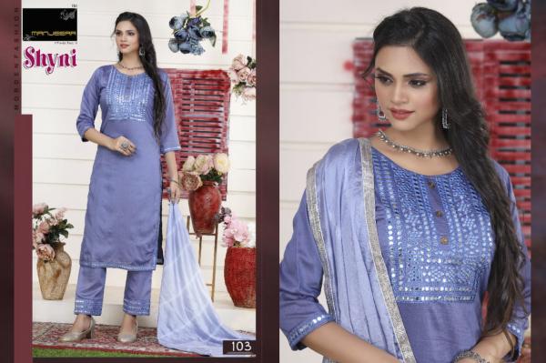 Manjeera Shyni Fancy Wear Chanderi Ready Made Dress Collection